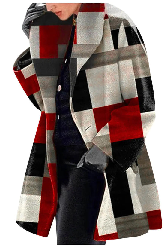 Chaqueta estampada de lana de moda para mujer
