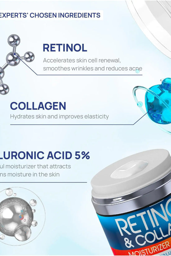 Crema de Retinol para la Cara con Colágeno e Hidratante con Ácido Hialurónico