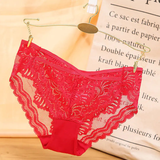 Panties de Encaje Sexy y de Cintura Baja para Mujer