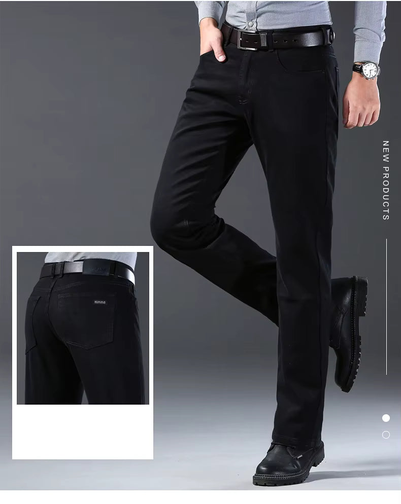 Pantalones vaqueros rectos ajustados y elásticos suaves y transpirables para hombre