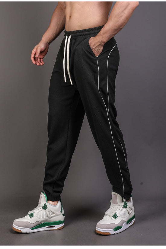 Pantalones Ajustados y Reflectantes con Tobillo Atado para Hombre