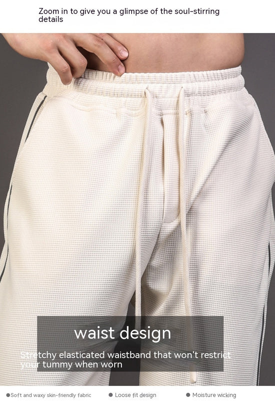 Pantalones Ajustados y Reflectantes con Tobillo Atado para Hombre