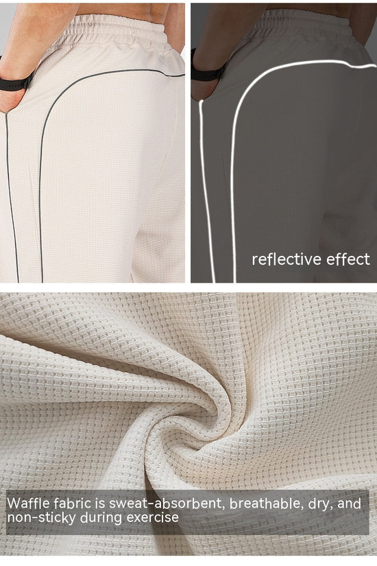 Pantalones Ajustados y Reflectantes con Tobillo Atado para Hombre
