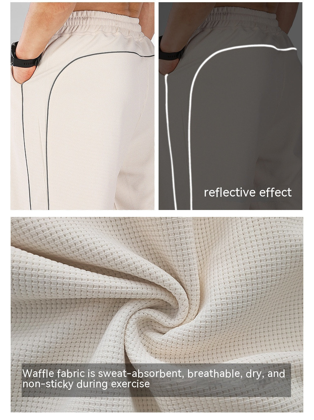 Pantalones Ajustados y Reflectantes con Tobillo Atado para Hombre