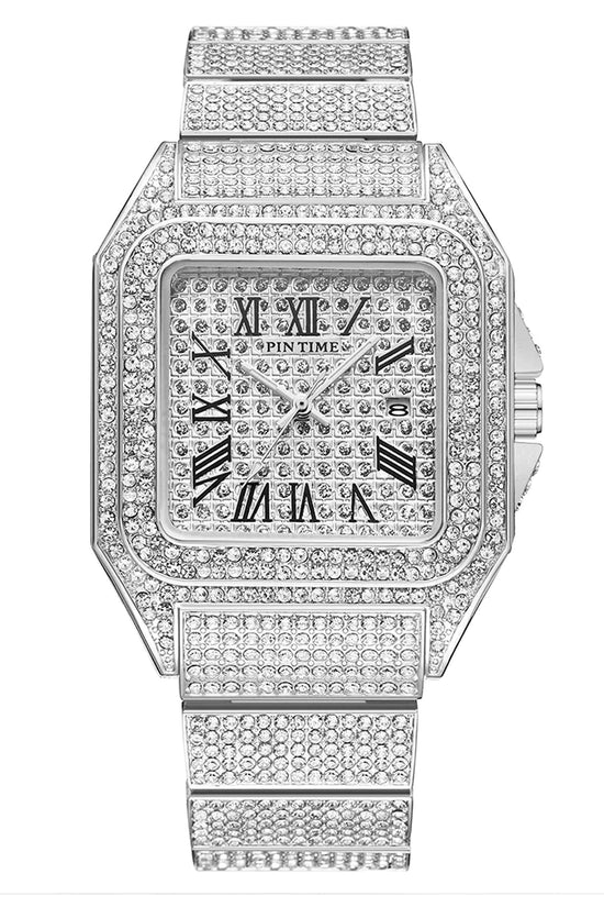 Reloj de Cuarzo con Diamantes Cuadrado