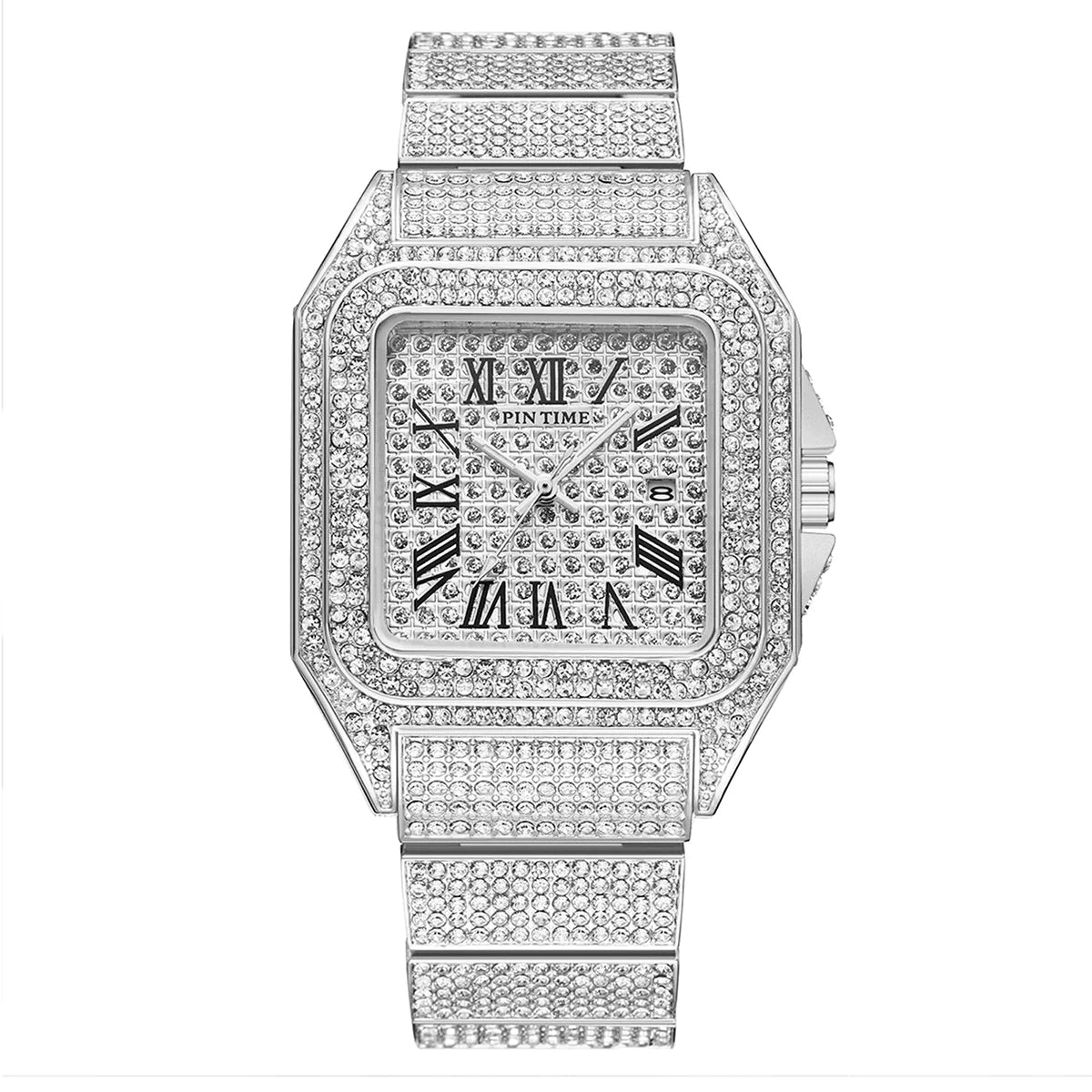 Reloj de Cuarzo con Diamantes Cuadrado