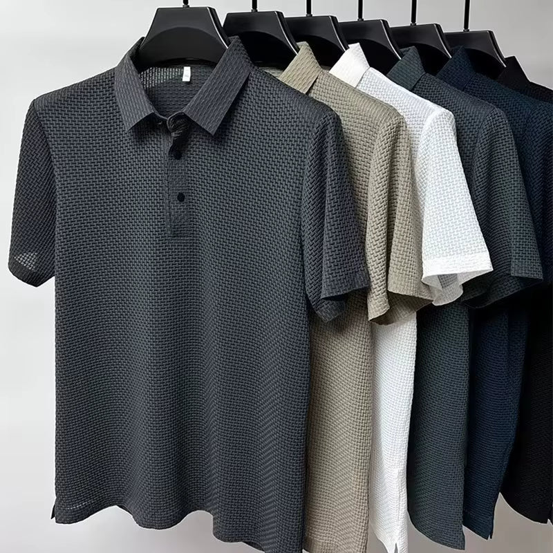 Polo "Textured Knit" – Estilo Minimalista Elevado