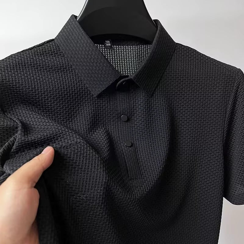 Polo "Textured Knit" – Estilo Minimalista Elevado