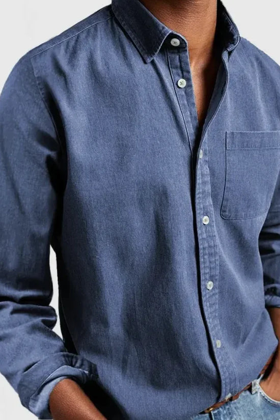 Camisa de Hombre de Manga Larga con Solapa