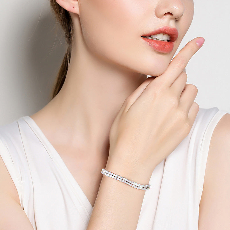 Pulsera de Plata Esterlina para el Temperamento de Moda Femenina