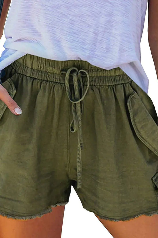 Shorts Casuales de Pierna Ancha y Cintura Alta
