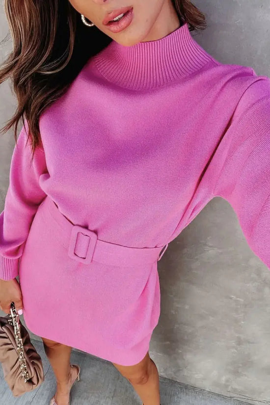 Vestido Suéter versátil con cinturón: Perfecto para cualquier ocasión