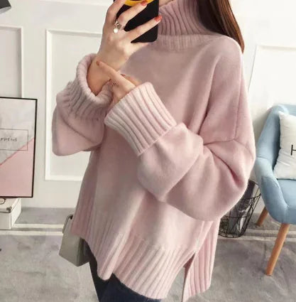 Suéter de Cachemira de Punto Grueso para Mujer - Otoño Invierno