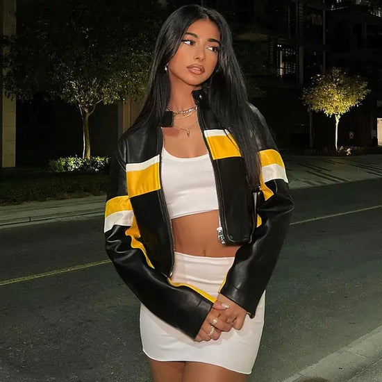 Chaqueta de Cuero de Retazos