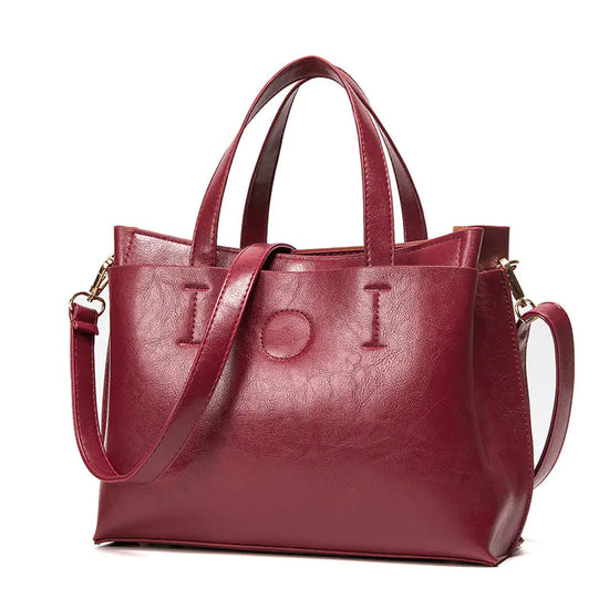 Cartera Elegante de Cuero Ceroso - Bolso Moderno para Mujer