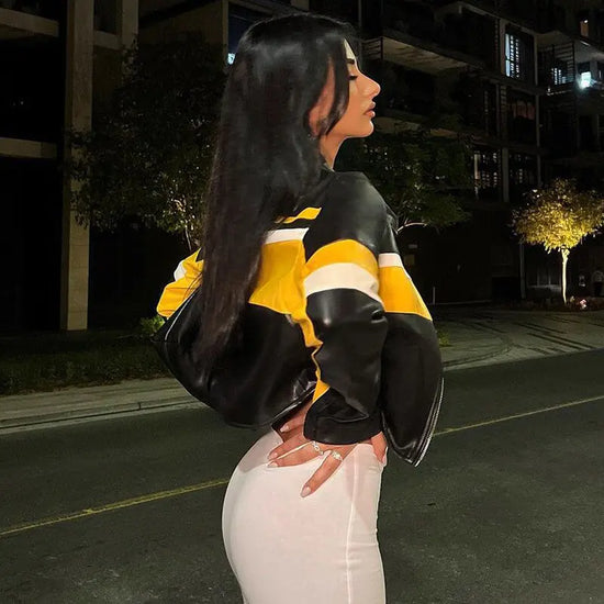 Chaqueta de Cuero de Retazos