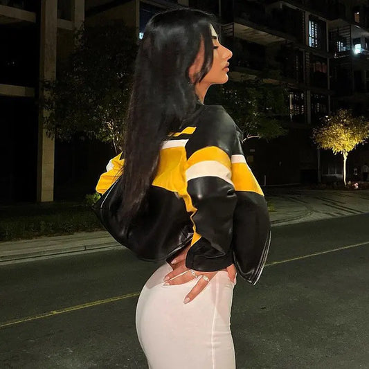 Chaqueta de Cuero de Retazos