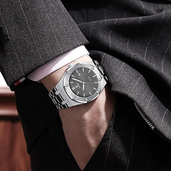 Reloj de Pulsera Impermeable de Acero Inoxidable, Tiong, Marca de Lujo con Cuarzo