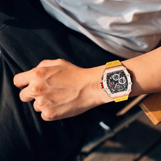 Reloj cronógrafo FANMIS Luxe Square Tonneau para hombre
