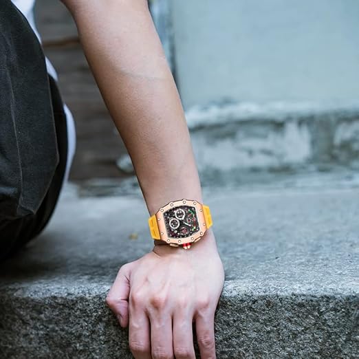 Reloj cronógrafo FANMIS Luxe Square Tonneau para hombre