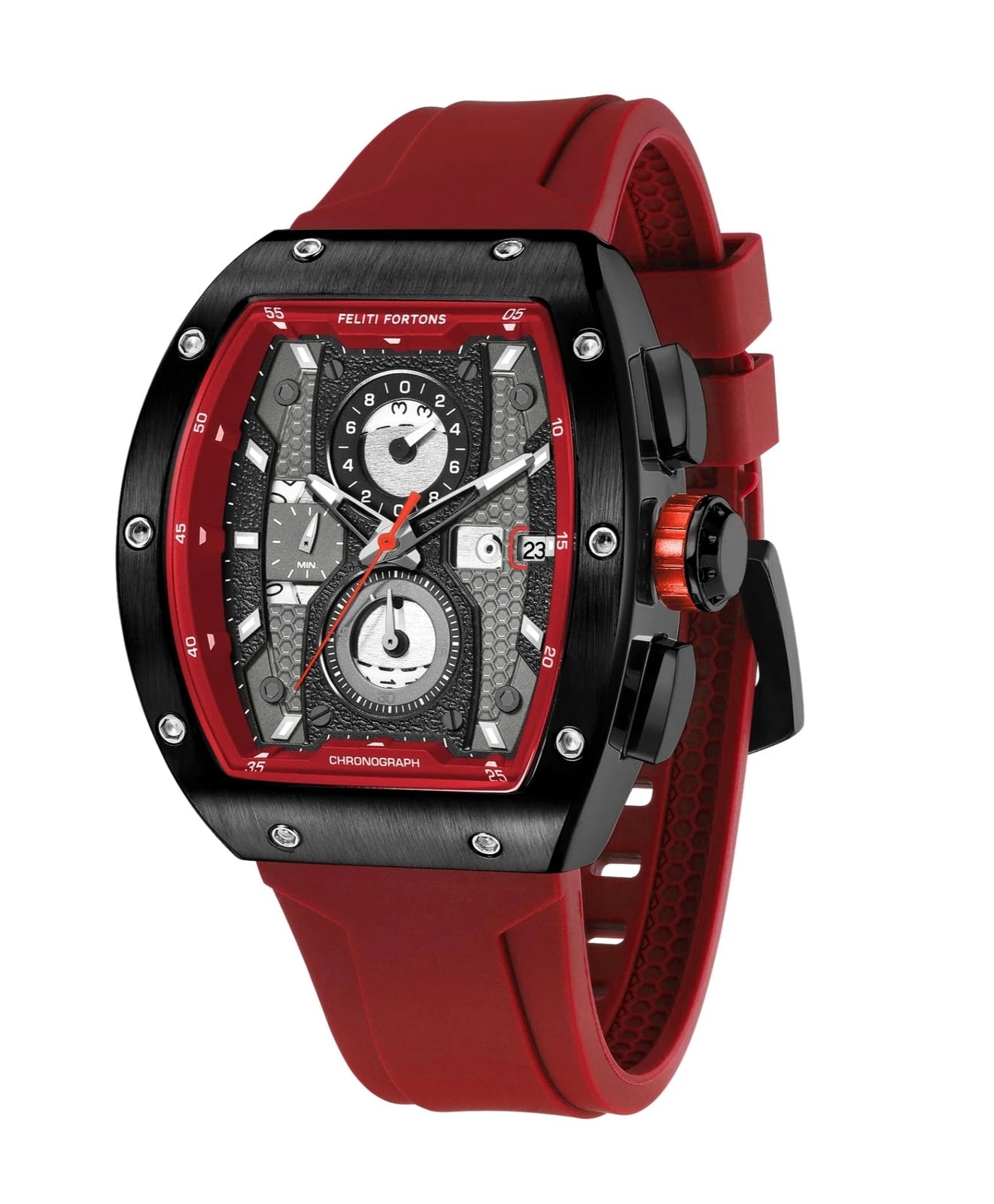Reloj Deportivo FELITI FORTONS Tonneau 3ATM Cronógrafo Luminoso