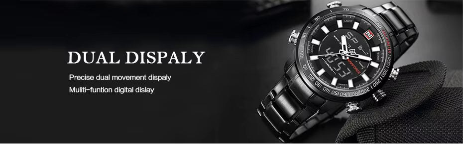 Reloj Multifuncional de Cuarzo a Prueba de Agua para Hombre
