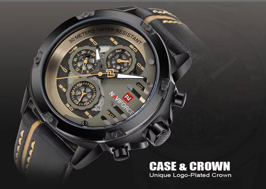 Reloj Multifuncional de Cuarzo a Prueba de Agua para Hombre