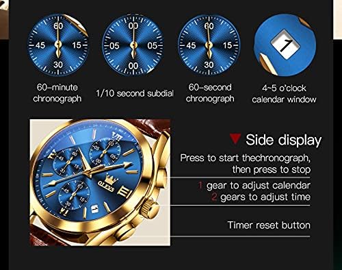 Reloj OLEVS, Esfera Grande,  Cronógrafo Multifuncional, Fecha Luminosa,