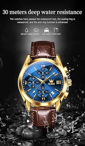 Reloj OLEVS, Esfera Grande,  Cronógrafo Multifuncional, Fecha Luminosa,