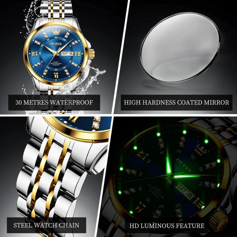 Reloj OLEVS con Esfera Azul para Hombre de Negocios