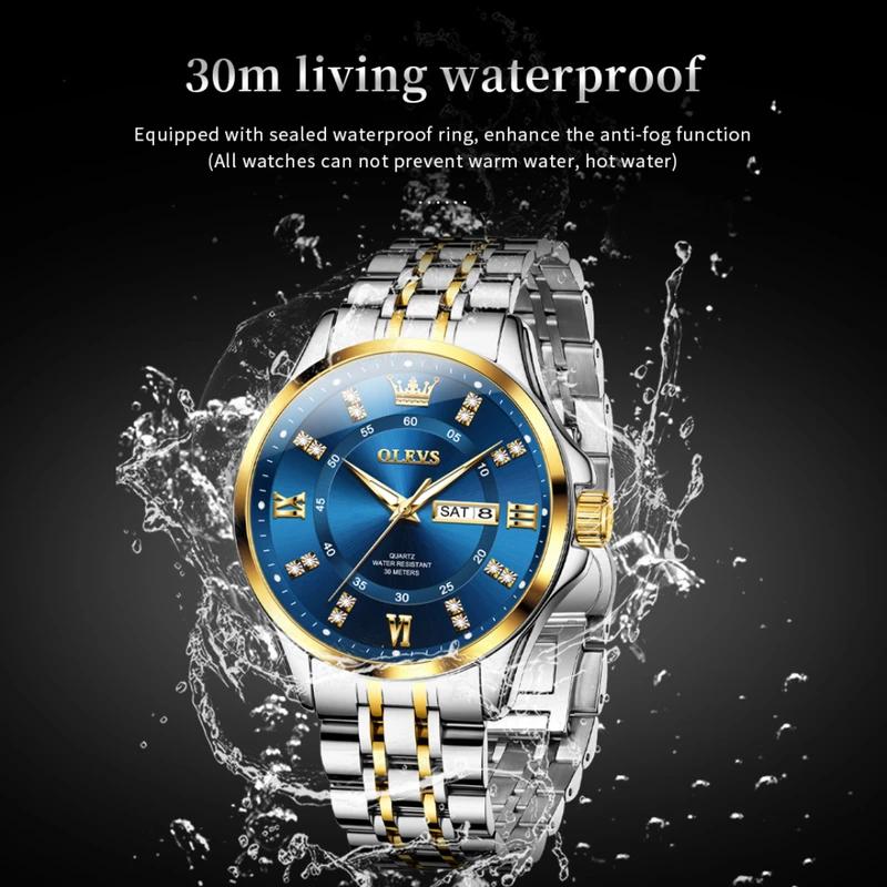 Reloj OLEVS con Esfera Azul para Hombre de Negocios