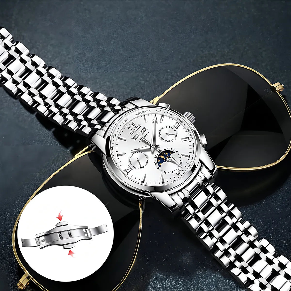 OLEVS Reloj Automático , Autocargable, de Lujo,  Fase Lunar