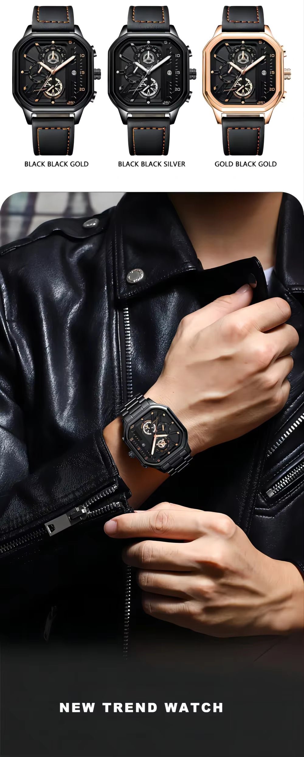 Reloj de Cuarzo Multifuncional Impermeable para Hombre