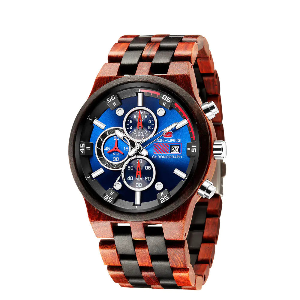 Reloj deportivo de madera, multifuncional luminoso
