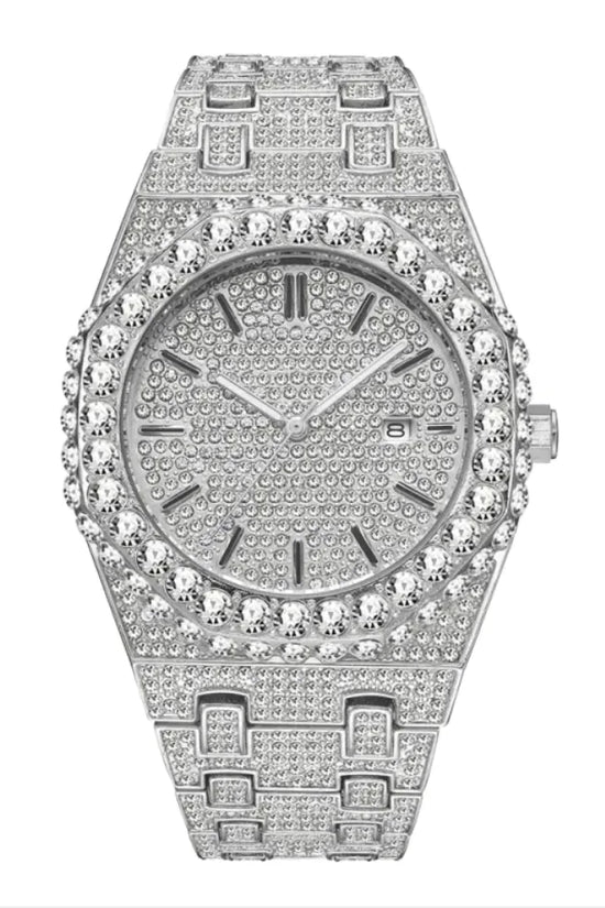 Reloj de Cuarzo para Hombre con Diamantes Estrellados