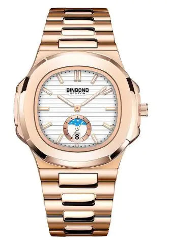 Reloj de cuarzo con correa de acero Retro