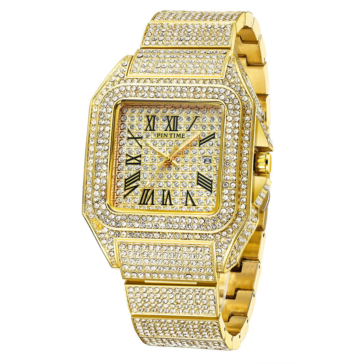Reloj de Cuarzo con Diamantes Cuadrado