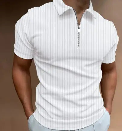 Camiseta de Rayas con Cremallera POLO para Hombre