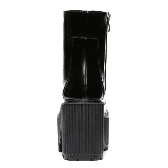 Botines Elegantes de Caucho con Cordones color negro