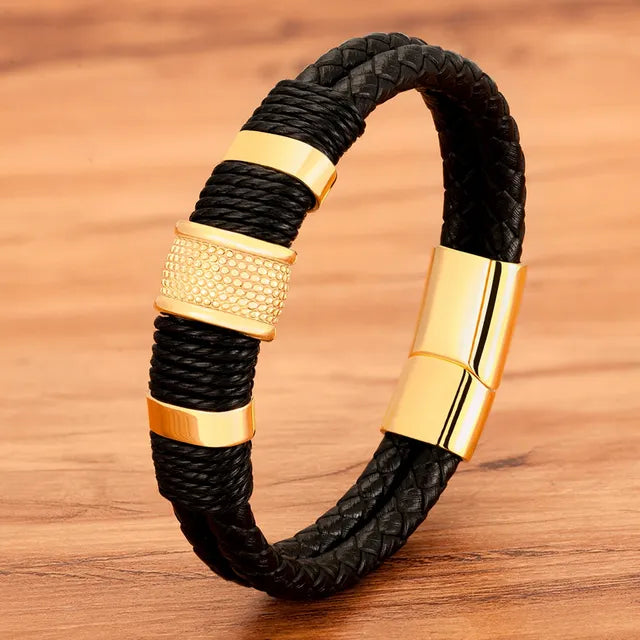 Brazalete de cuero trenzado: para el hombre moderno