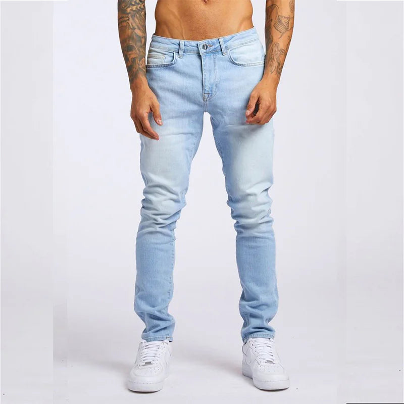 Jeans Slim Fit de Cintura Alta para Hombre