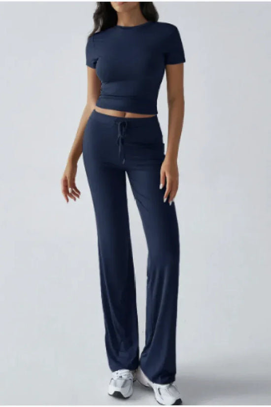 Conjunto de Moda Casual Urbano con Cuello Redondo