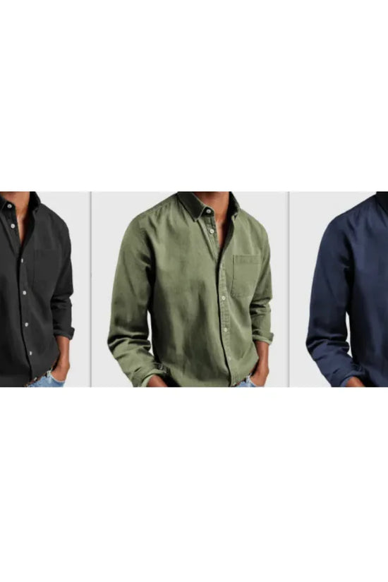 Camisa de Hombre de Manga Larga con Solapa