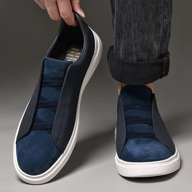 Zapatos casuales de suela gruesa, con banda elástica, amortiguación, de alta gama.