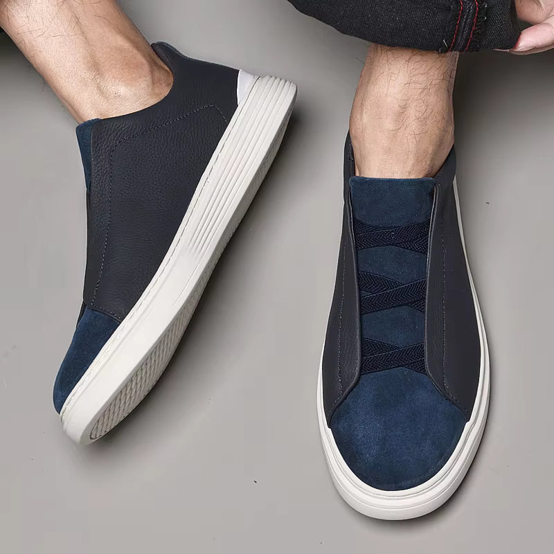 Zapatos casuales de suela gruesa, con banda elástica, amortiguación, de alta gama.