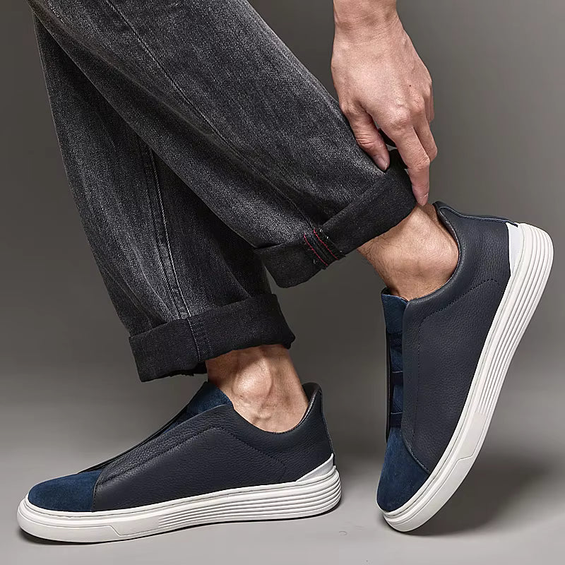 Zapatos casuales de suela gruesa, con banda elástica, amortiguación, de alta gama.