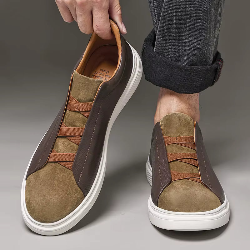 Zapatos casuales de suela gruesa, con banda elástica, amortiguación, de alta gama.