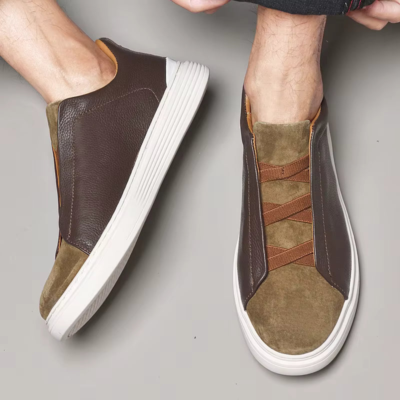 Zapatos casuales de suela gruesa, con banda elástica, amortiguación, de alta gama.