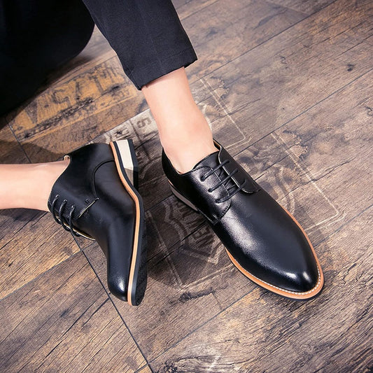 Zapatos Casuales de Cuero Transpirables para Hombre