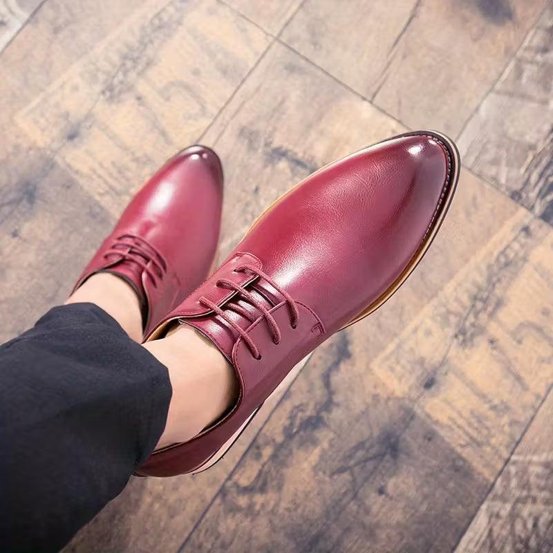 Zapatos Casuales de Cuero Transpirables para Hombre